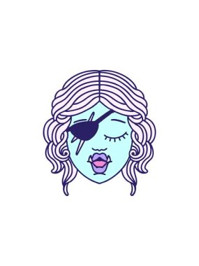 Ork haydut karakter yüzünün bölünme efekti canlandırması