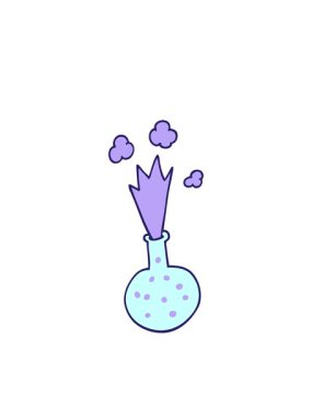 Patlayıcı bir kimyasalın karikatürünün yanıp sönen radyal çizgileri.