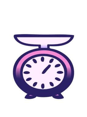 bobbing motion animation of gradient shaded cartoon of a weighing scale