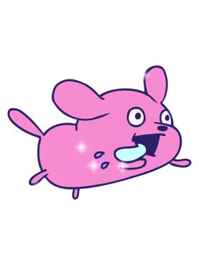 Şirin kawaii köpeğinin el yazısıyla çizilmiş çizgi filminin ışıltılı etkisi