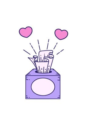 dönen kalpler bir kutu mendilin canlandırılmasının canlandırması