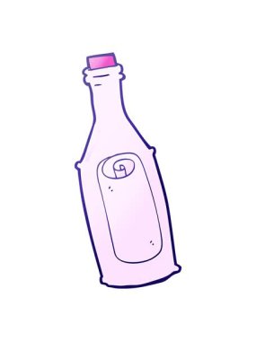 Şişedeki çizgi film mesajının animasyonunu bob ve duraklat