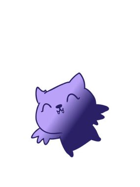 Şirin kawaii yarasasının el yazması çizgi filminin zıplama hareketi animasyonu