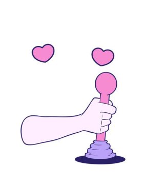 dönen kalpler çizgi film el çekme kolu animasyonu