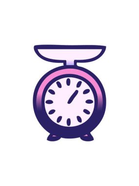 splitting effect animation of gradient shaded cartoon of a weighing scale