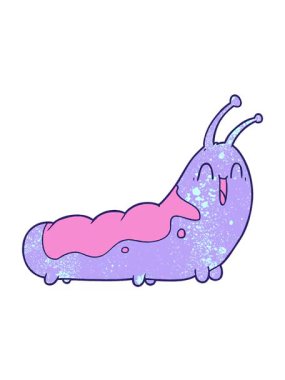 Komik tırtıl çizgi filminin titreşimli hareket animasyonu