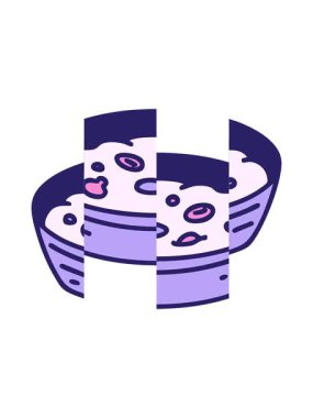 Brezilya geleneksel galinhada tabağının limonlu karikatürü bölünmüş hareket animasyonu