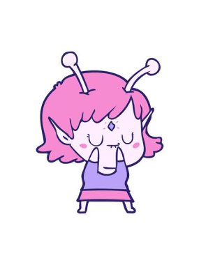 Uzaylı bir kızın hareket animasyonunu oynat