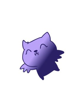 Şirin kawaii yarasasının gradyan çizgi filminin el yazması animasyonu.