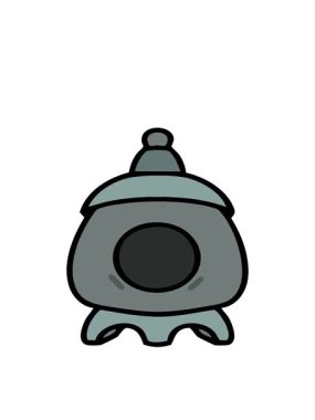 Geleneksel Japon ishidoro taş tapınağının hareketli animasyonu