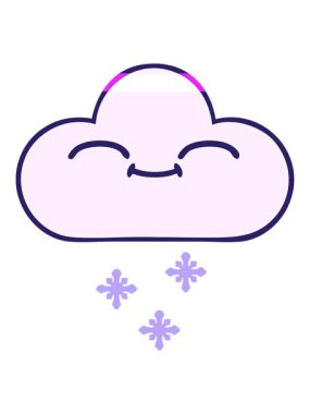 Tatlı bir kar bulutu çizgi filminin animasyonunu canlandırın