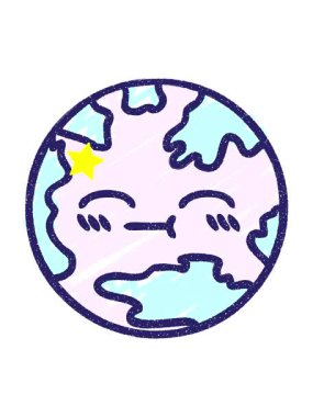 Parlayan yıldızlar Dünya Tebeşir Çizimi Gezegeni 'nin animasyonunu etkiler.