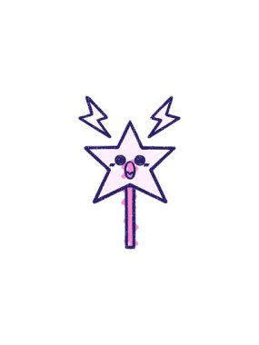 Sihirli değnek çiziminin yıldız patlaması etkisi animasyonu