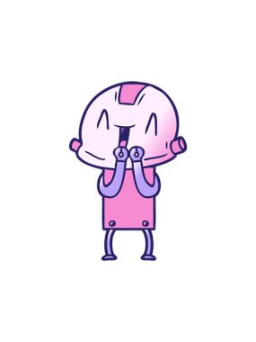 Çizgi film robot karalamalarının hareketli animasyonu