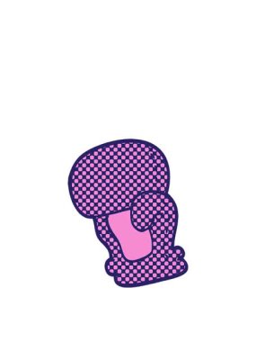 Bir boks eldiveninin çizgi filminin zıplama hareketi animasyonu