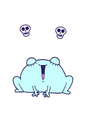 sevimli kurbağaların kafatası animasyonları