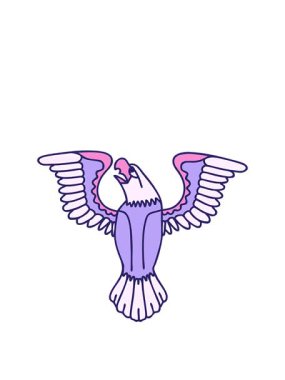 Amerikan kartalının ikonik dövme imajının canlandırması.