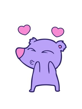 dönen kalpler ıslık çalan ayının animasyonu