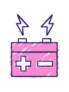 Bir Battery Chalk çiziminin titrek hareketli animasyonu