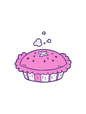 Fırından yeni çıkmış karikatür turtasının hareketli animasyonu.