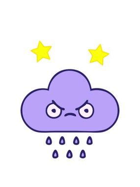 Fırtınalı yağmur bulutu çizgi filminin dönen yıldızları