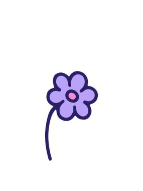 Basit çiçek illüstrasyonunun yükselişi ve yüzen animasyonu