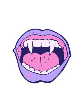 Vampir ağzının dönen hareketli animasyonu