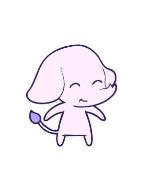 Tatlı bir filin dönen hareketli animasyonu