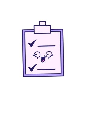 Bir kontrol listesinin sevimli karikatürünün yükselişi ve yüzdürülüşü