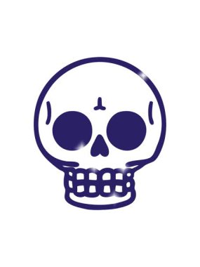 Bir kafatasının dövmesinin ışıltı etkisi