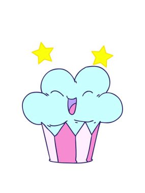 dönen yıldız animasyonu el çizimi tuhaf çizgi film mutlu pasta