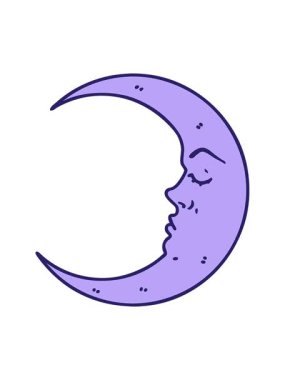 Hilal şeklindeki bir ayın ikonik dövme görüntüsünün hareketli animasyonu