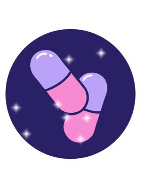 Işıltı etkisi hapların ikonik dövme şeklindeki görüntüsü