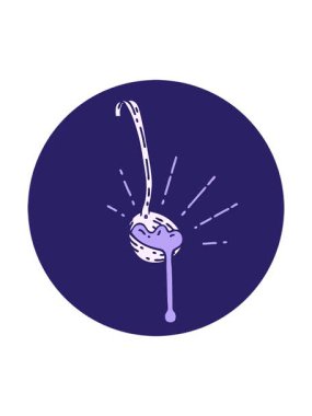 Dövme stili sos kepçesinin döndürme hareketi simgesi