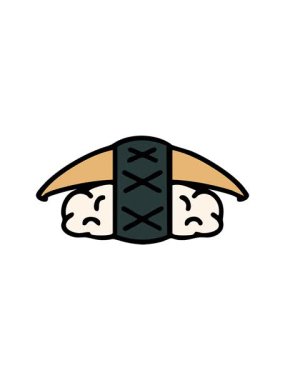 Japon ikura suşi ve pirinç animasyonunun dikkatine.