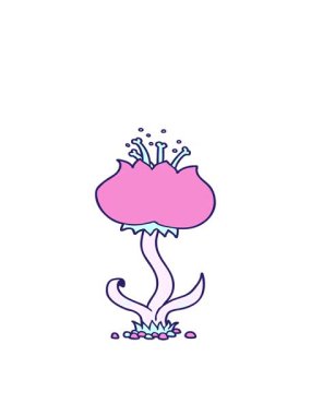 karikatür egzotik çiçeğinin hareketli animasyonu