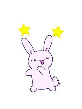 dönen yıldızlar çizgi film tavşan karalamalarının animasyonu