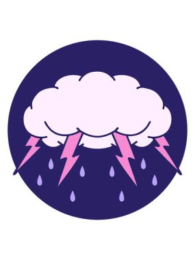 Bir fırtına bulutunun ikonik dövme görüntüsünün ışık efekti animasyonu