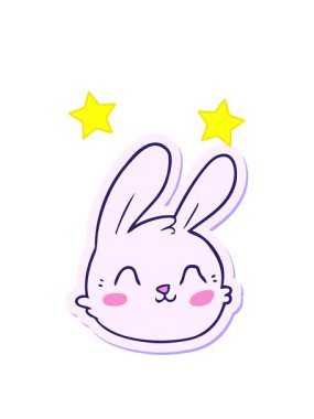 dönen yıldızlar çizgi film tavşan suratının çıkartmasının animasyonu