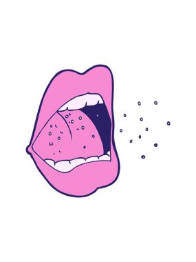 Hapşıran ağız karikatürlerinin basınçlı animasyonu