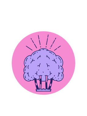 Bir dövme ağacının simgesinin yanıp sönen radyal çizgileri