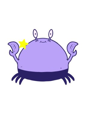 Parlayan yıldızlar çizgi film yengecinin animasyonunu etkiler.