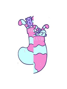 Yılbaşı çorap çizgi filminin bölünmüş hareket canlandırması