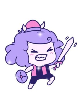 Kawaii Viking Çocuk 'un serbest ve çizilmiş karikatürünün parlatıcı etkisi