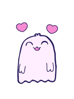 dönen kalp animasyonu bir hayaletin