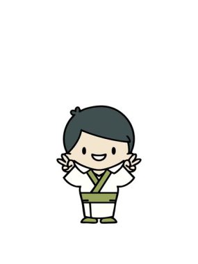 Japon bir adamın geleneksel kıyafetlerle kutlama hareketini genişletiyorum.