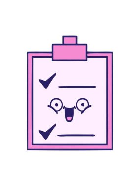 Sevimli çizgi film kontrol listesinin hareketli animasyonu