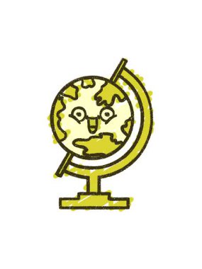 Globe Tebeşir Çizim Tasarımı 'nın renk animasyonu değişiyor