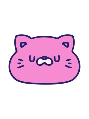 Şirin bir kedi suratının çizgi filminin animasyonunu göster