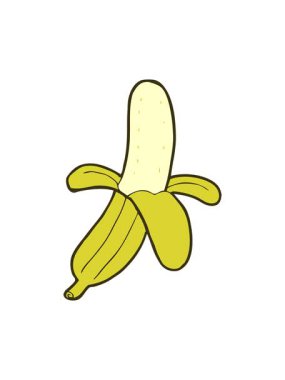 Çizgi film muz resminin renk animasyonu değişiyor